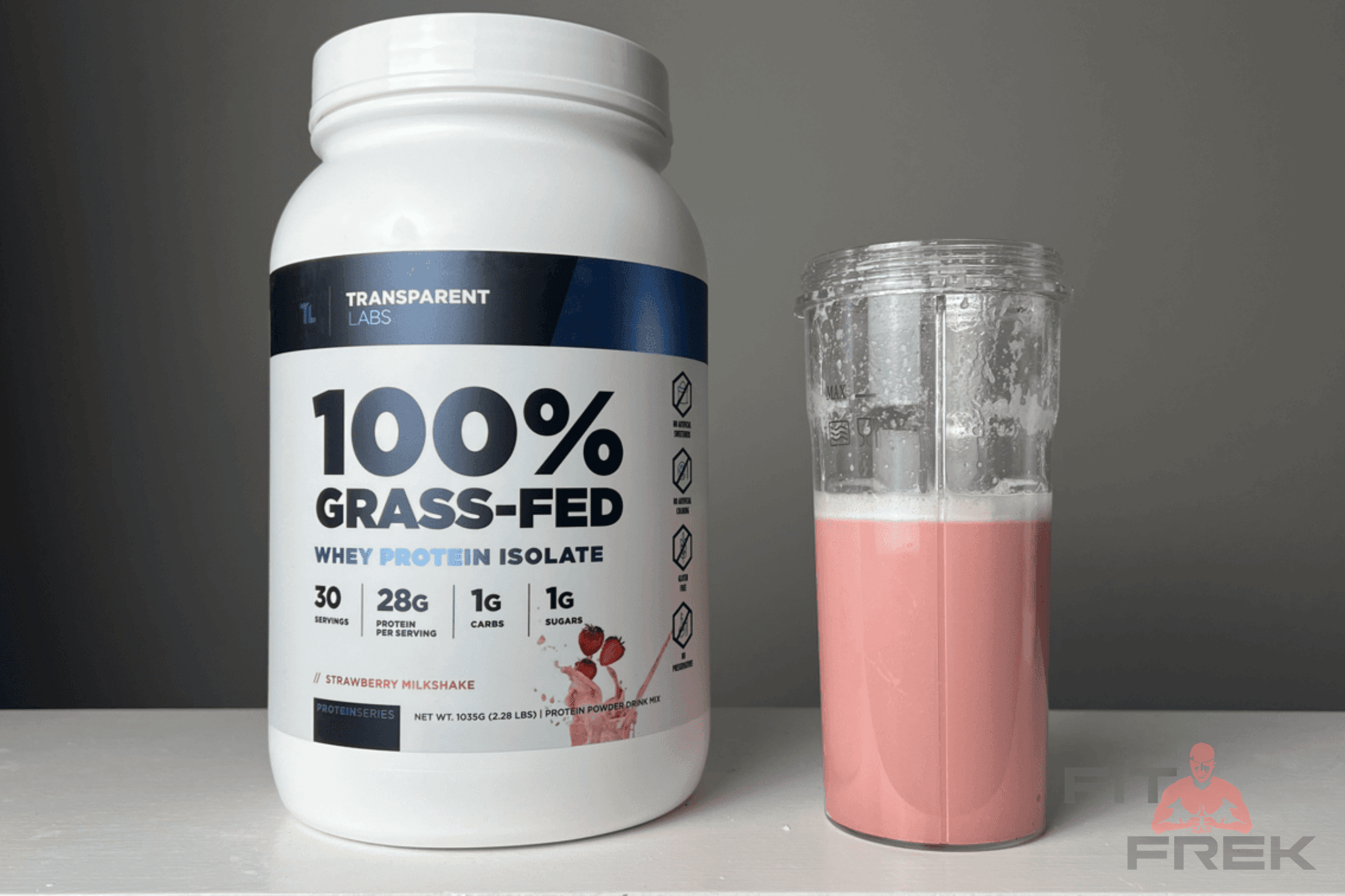 Transparent Labs, Grass Fed Whey Protein Isolate, Strawberry Milkshake