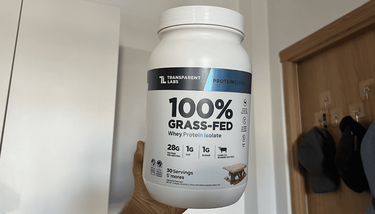 smores transparent labs protein powder front bottle